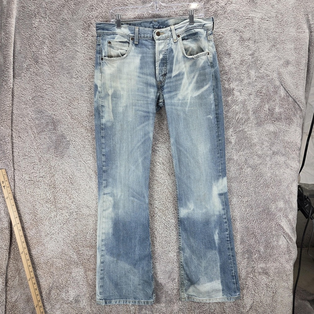 Vintage Lee Jeans Mens 34x34 Blue Denver Bootcut Flare Button Fly
